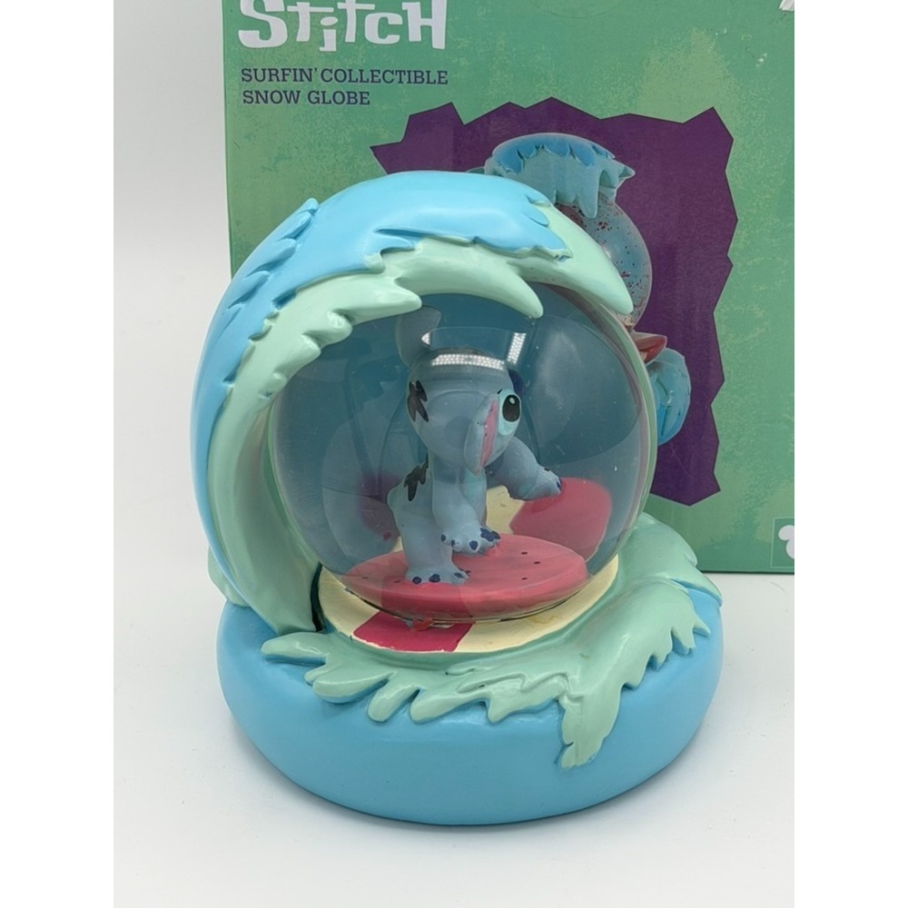Disney Stitch Surfin' Collectible Snow Globe w/ Box – Missing Glitter, Debris - Picture 6 of 8
